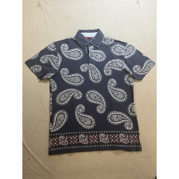 Other - Vintage Tommy Hilfiger Mens‎ Small Blue Paisley Button Short Sleeve Y2K.